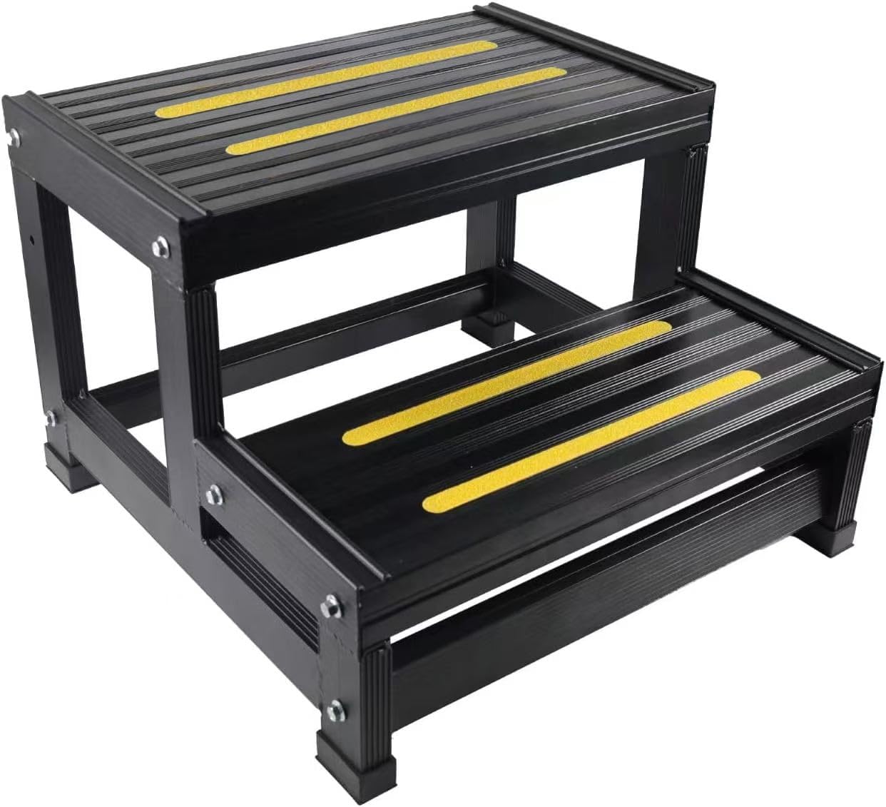 Aluminum Hot Tub Step RV Step Spa Step-Heavy Duty Metal Indoor/Outdoor High Riser Half Step - Non-Slip All Weather Top & Feet Mobility Assistance 500 LBS Load Capacity
