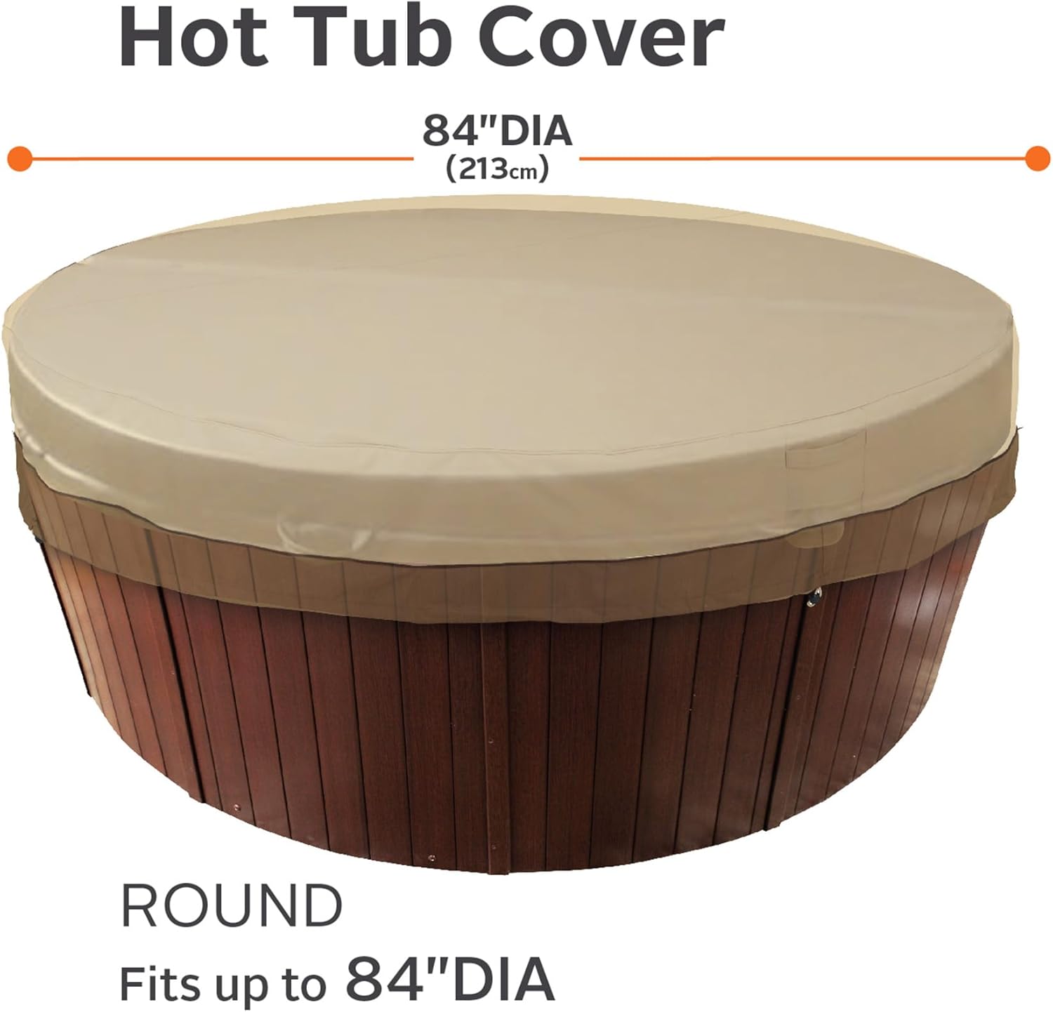 Classic Accessories Veranda Water-Resistant 84 Inch Round Hot Tub Cover, Patio Furniture Covers