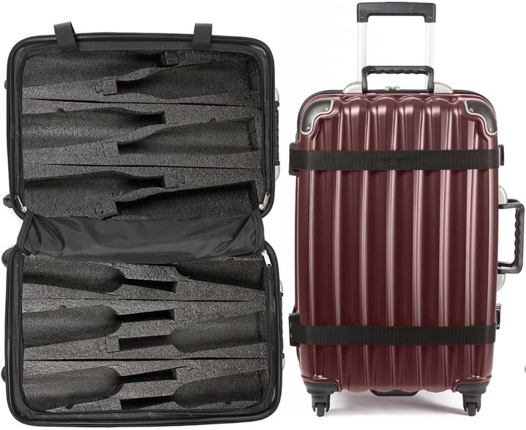 VinGardeValise® Grande Wine Suitcase – 12-Bottle Travel Luggage, TSA-Approved, Durable Hard Shell, Shockproof Foam, Secure Bottle Protection for Enthusiasts & Collectors - Burgundy