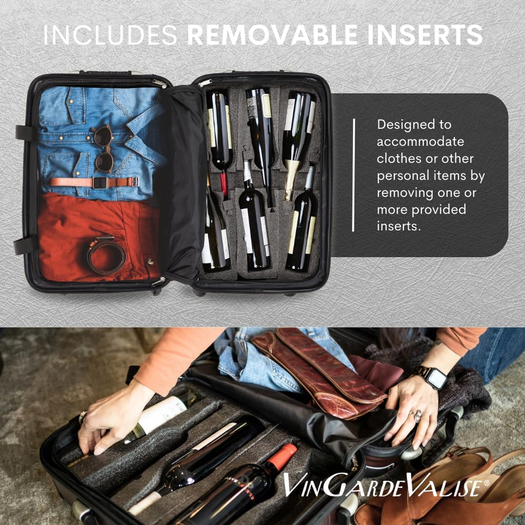 VinGardeValise® Grande Wine Suitcase – 12-Bottle Travel Luggage, TSA-Approved, Durable Hard Shell, Shockproof Foam, Secure Bottle Protection for Enthusiasts & Collectors - Burgundy
