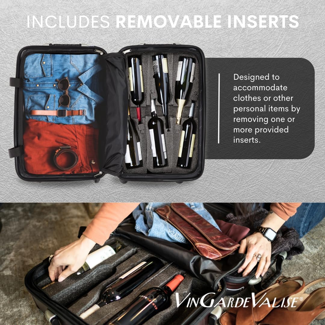 VinGardeValise® Grande Wine Suitcase – 12-Bottle Travel Luggage, TSA-Approved, Durable Hard Shell, Shockproof Foam, Secure Bottle Protection for Enthusiasts & Collectors - Burgundy