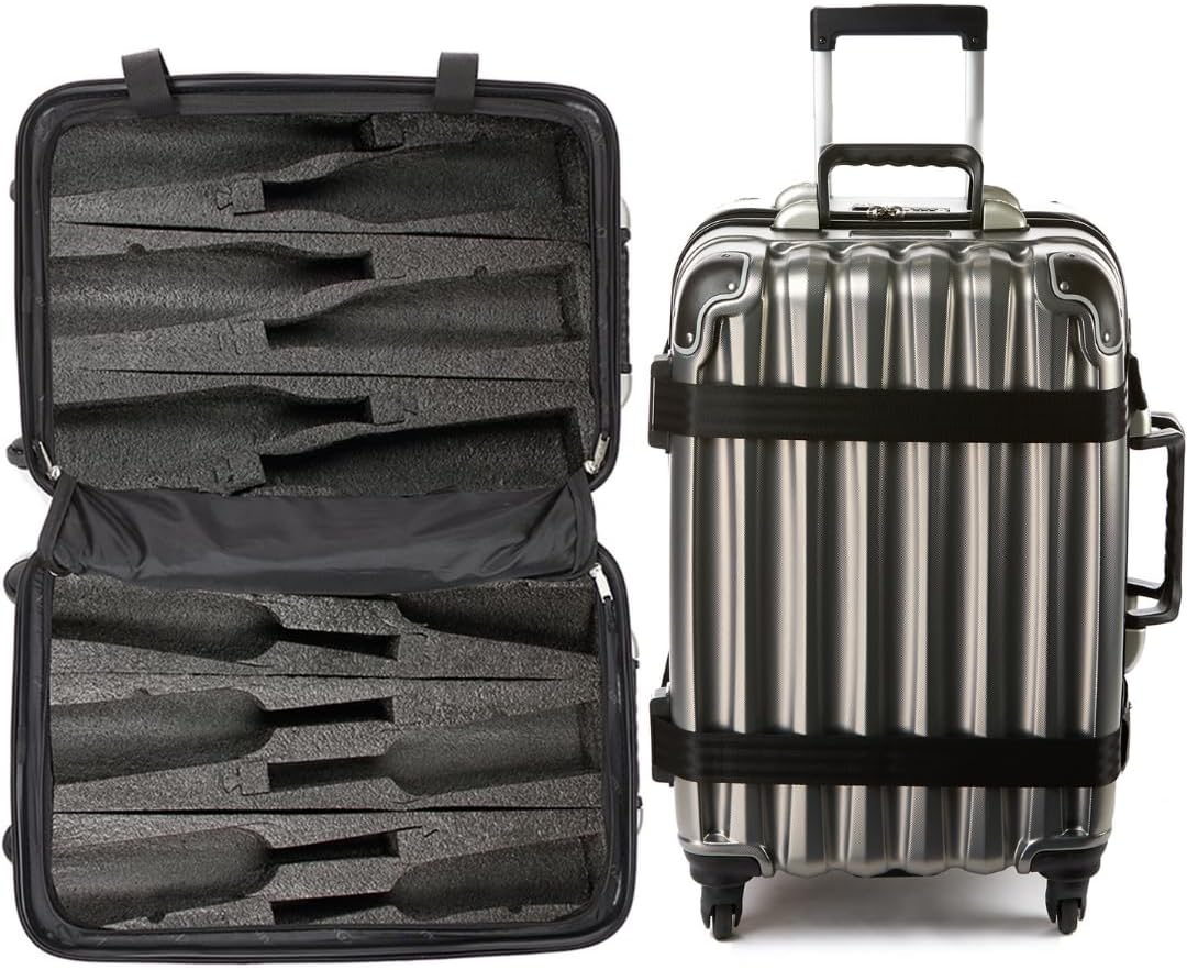 VinGardeValise® Grande Wine Suitcase – 12-Bottle Travel Luggage, TSA-Approved, Durable Hard Shell, Shockproof Foam, Secure Bottle Protection for Enthusiasts & Collectors - Burgundy