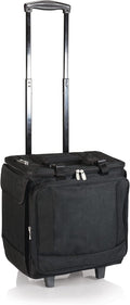 LEGACY - a Picnic Time Brand Bodega Rolling Wine Cooler, Insulated 12-Bottle Tote with Integrated Trolley and Luggage, (Black)