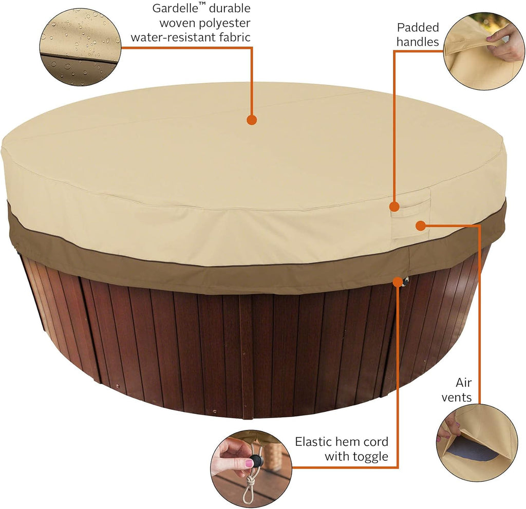 Classic Accessories Veranda Water-Resistant 84 Inch Round Hot Tub Cover, Patio Furniture Covers