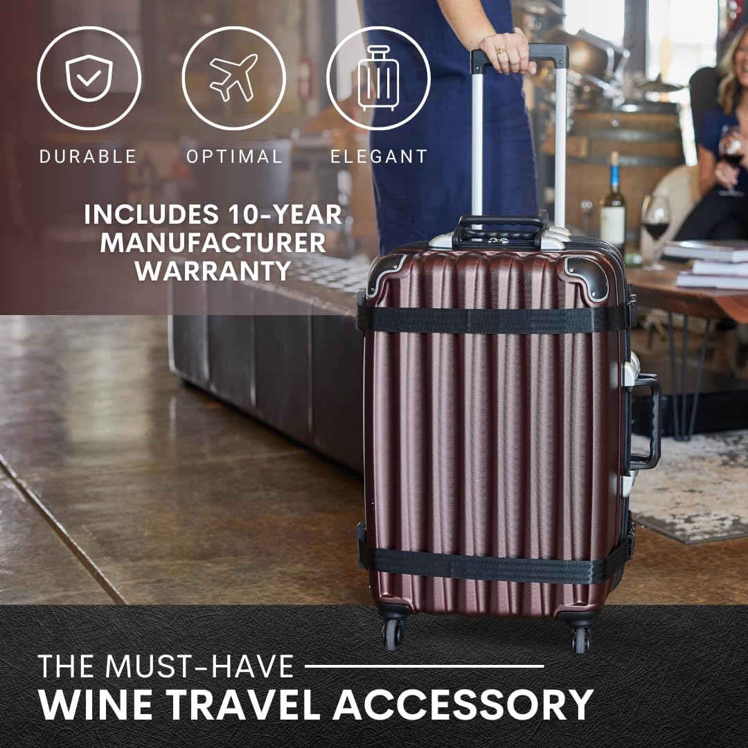 VinGardeValise® Grande Wine Suitcase – 12-Bottle Travel Luggage, TSA-Approved, Durable Hard Shell, Shockproof Foam, Secure Bottle Protection for Enthusiasts & Collectors - Burgundy