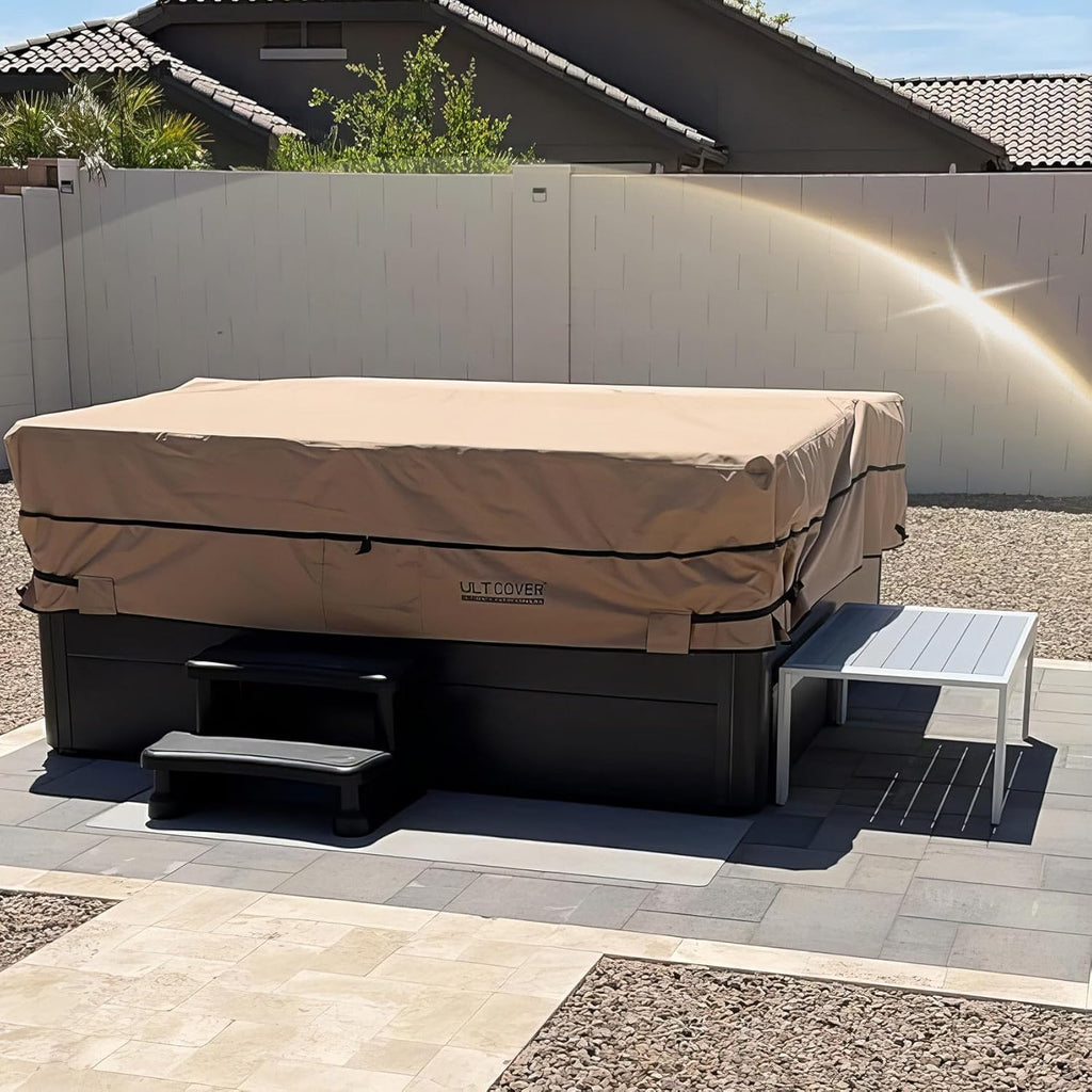 ULTCOVER Waterproof 600D Polyester Square Hot Tub Cover Outdoor SPA Covers 90 x 90 inch